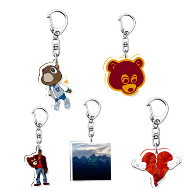 Kanye West Graduation Bear Keychain, Kanye Album Pendant, Fan Charm Key Ring