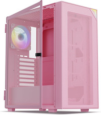 Vetroo AL800 Mid Tower PC Case Tempered Glass ARGB 50 Series GPU Pink