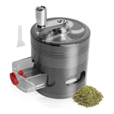 Handkurbel Grinder Alu Kräutermühle Crusher Tabak Premium Grasmühle 63 x 95mm