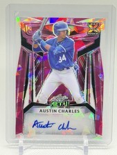 2023 Leaf Metal #BA-AC1 Austin Charles Base Autographs Pink Crystal #/5