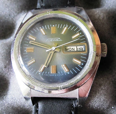 Hau Raketa cal. 2628 70er Jahre Herrenarmbanduhr Handaufzug  Day Date CCCP rar - Bild 1 von 4