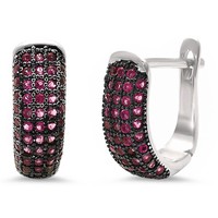 Micro Pave Set Ruby .925 Sterling Silver Earring on sale Micro Pave Set Ruby .925 Sterling Silver Earring on sale