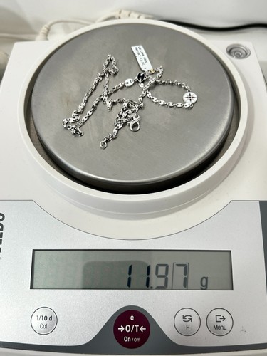 COLLANA ORO BIANCO 18KT TITOLO 750 CON ROSA DEI VENTI PESO GRAMMI 11,91 - Foto 4 di 5
