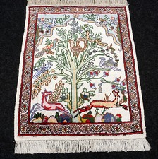 Tapis En Soie Berbère 53 X 43 Cm Djerba Orient Tapis Arbre De Vie Fait Main