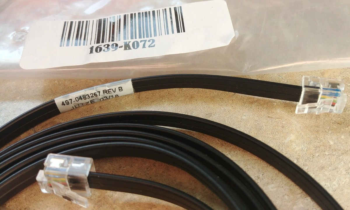 NCR 1639-K072 Serial Bump Bar RJ12 Cable Fits Aloha, Radiant