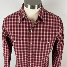 VTG Polo Ralph Lauren M Medium Classic Western shadow plaid pearl snap shirt