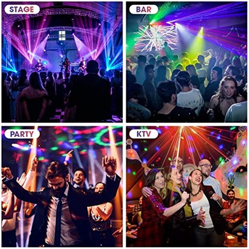 4in1 LED Laser Light Disco Ball+Strobe+RGB+480 Muster Programme Akku Partylicht - Bild 6 von 13