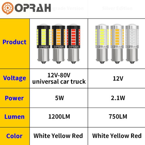 2X 7440 7443 1156 1157 CANBUS Lampada Freno LED Segnale di Rotazione Luce Bianco Giallo Rosso - Foto 3 di 16