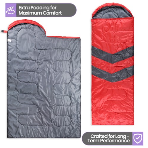 Saco de Dormir 4 Temporadas Individual Impermeable Exterior Camping Senderismo Sobre Bolsas con Cremallera - Imagen 3 de 11
