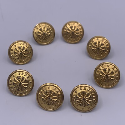 Fire Department Chief Waterbury Button Co  Brass Bugles Humboldt TN - Set Of 8