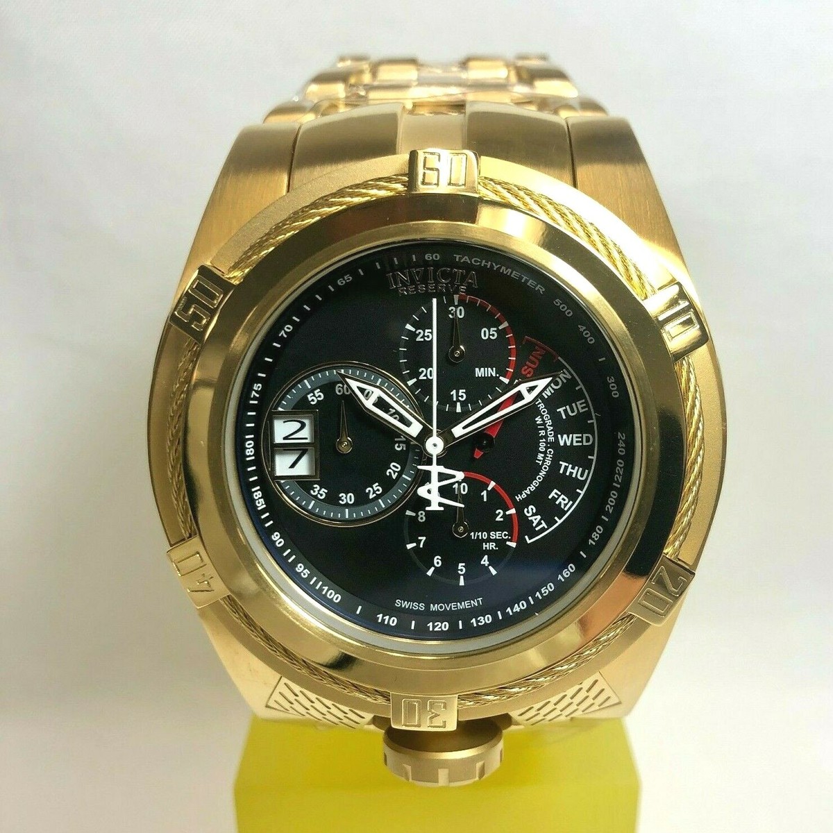 INVICTA 16956 Reserve 52mm Gold/Black Bolt Zeus Tria SSteel INVICTA 16956 Reserve 52mm Gold/Black Bolt Zeus Tria SSteel