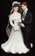 Lefton Bride and Groom Porcelain Wedding Figurine Beautiful New 6" Tall 10634