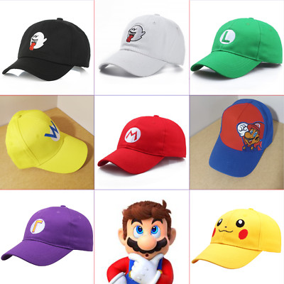 Mario Luigi WaLuigi Wario Boo hat baseball cap   Super Mario Bros. gamer gift