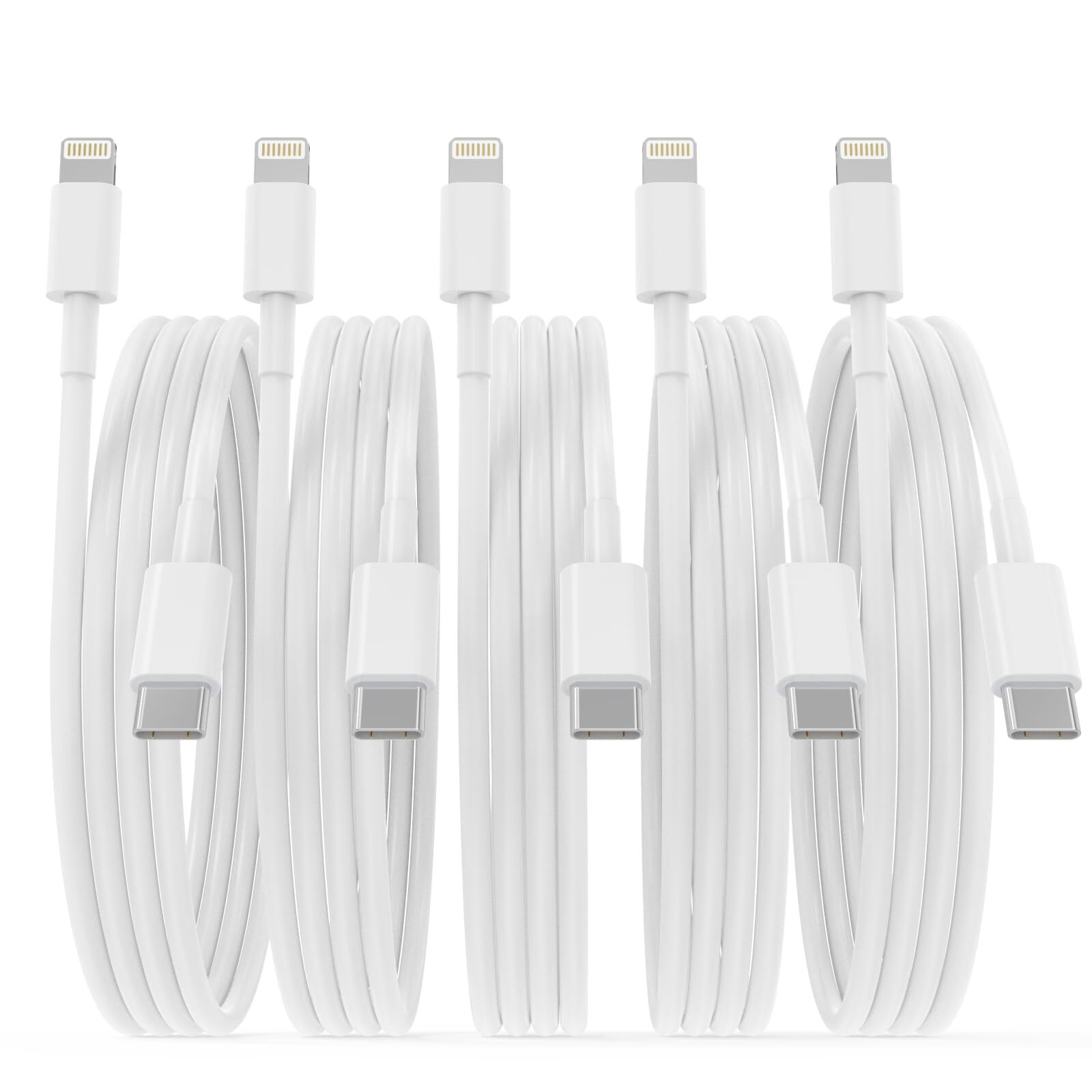 iGENJUN 5 Pack USB C to Lightning Cable MFi Certified 6FT iPhone Charger Fast...-image