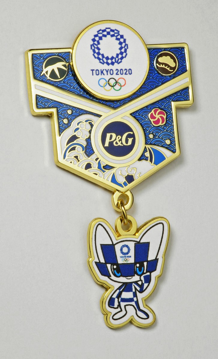 OLYMPIC PINS BADGE 2020 2021 TOKYO JAPAN P&G MASCOT DANGLER