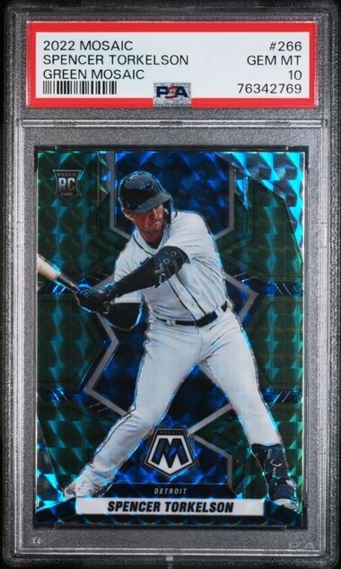 2022 Panini Mosaic #266 Spencer Torkelson RC PSA 10 Green Mosaic Rookie Tigers