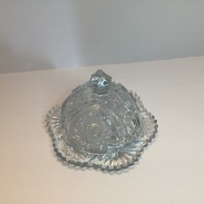EAPG Childs Covered Butter Dish Clear Glass