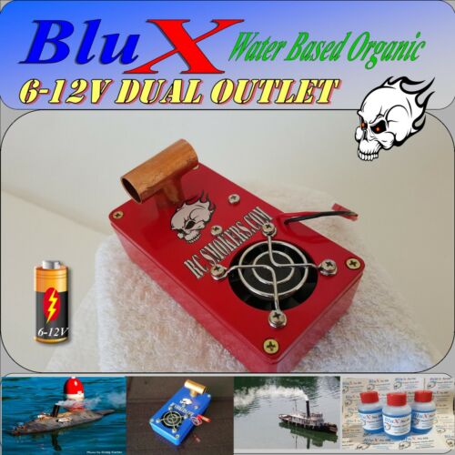 RC Smoke Generator BluX Water Based Dual Outlet 6-12 Volt boats trucks Tanks - Foto 1 di 14