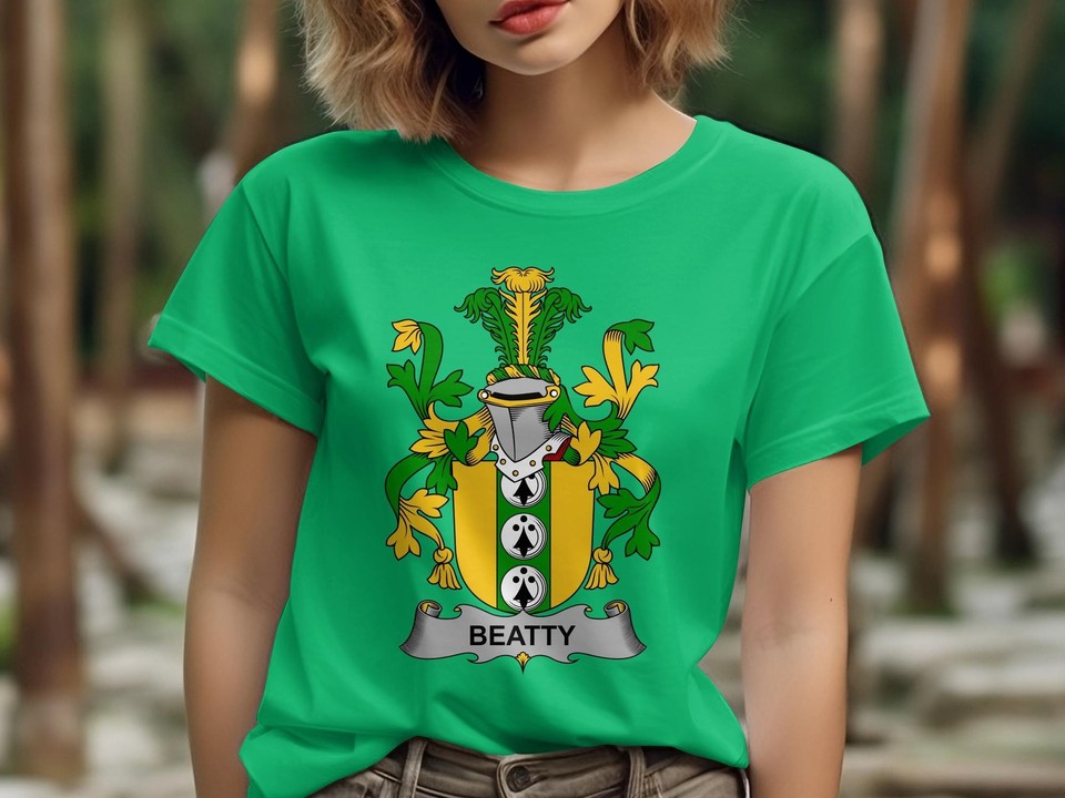 Beatty Family Crest TShirt, Beatty Coat of Arms Shirt, Beatty Surname
