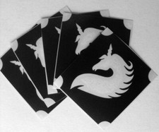 BM1001 GLITTERTATTOO 10 x stencil UNICORN pride glitter tattoo L K