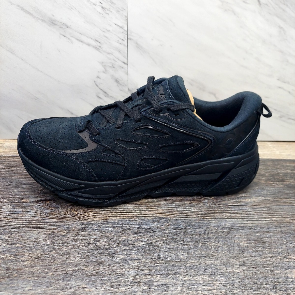 HOKA ONE Clifton L Suede Black 1122571 BBLC Men's 8.5