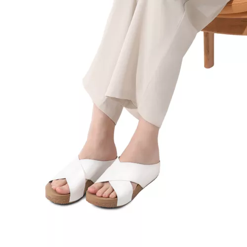 Women Casual Platform Criss Cross Flat Sandals Open Toe Slip On Slide Sandals - Picture 21 of 21