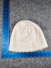 Time And Tru Beanie Toque Womens One Size Winter White Knit Polyester Faux Fur