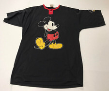 VTG MICKEY MOUSE Disneyland Black Red Raglan T-Shirt Size XL 80s