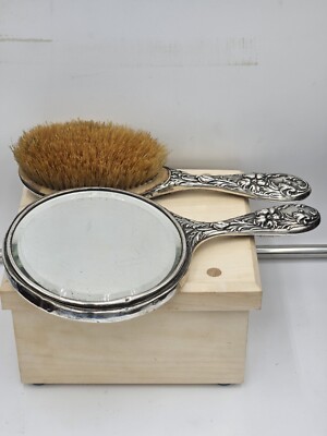 Antique C.1901 Foster & Bailey Sterling Silver Hand Mirror