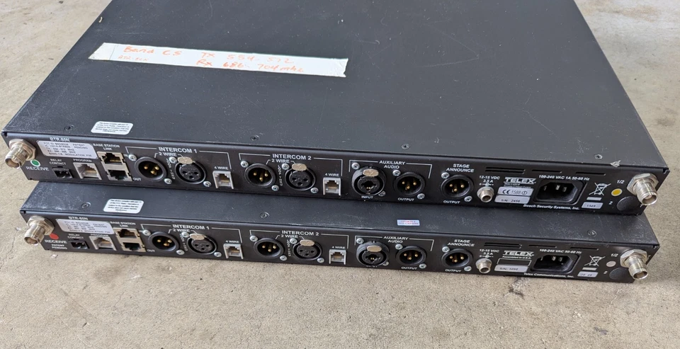 LOTE DE 2 TELEX RTS BTR-80N UHF Intercomunicador 2CH SOLO Estación Base Foto 3 de 4