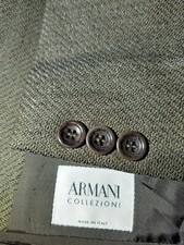 40R Armani Collezioni Wool stretch tweed Olive Green Sport Coat Jacket Blazer