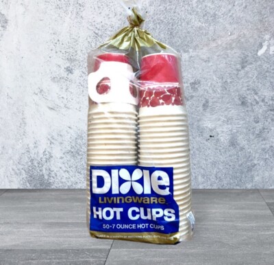 Vintage Dixie Livingware Hot Cups 50 Count Red Heart  7 Oz Valentine NEW