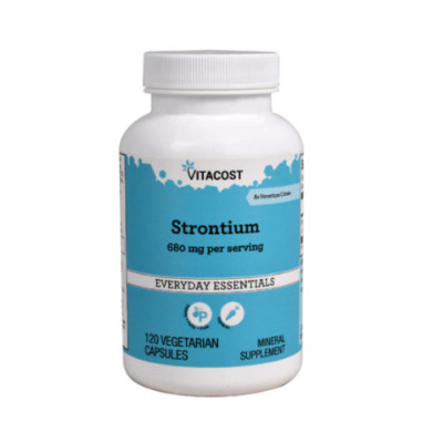 Vitacost Strontium - 680 mg per serving - 120 Vegetarian Capsules - 3/2027