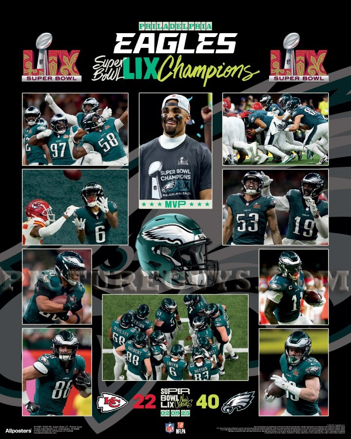 Philadelphia Eagles Super Bowl 59 Championship Picture Plaque | eBay