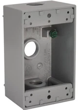HUBBELL 5320-0 SINGLE GANG GRAY METAL WEATHERPROOF BOX  / LOT OF 15