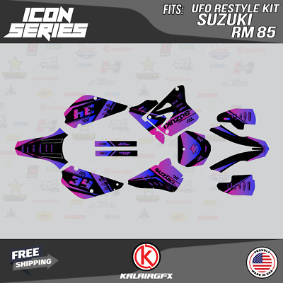 Graphics Kit for Suzuki RM85 (2001-2023) UFO Restyle Icon-Magenta