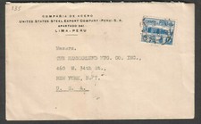 Peru 1946 cover United States Steel Export Company Lima to NY