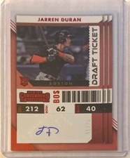 Jarren Duran 2022 Panini Contenders Rookie Draft Ticket Autograph Red Foil /75
