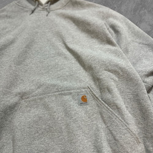 Carhartt vintage grey oversized pocket logo hoodie Size XL - Picture 2 of 6