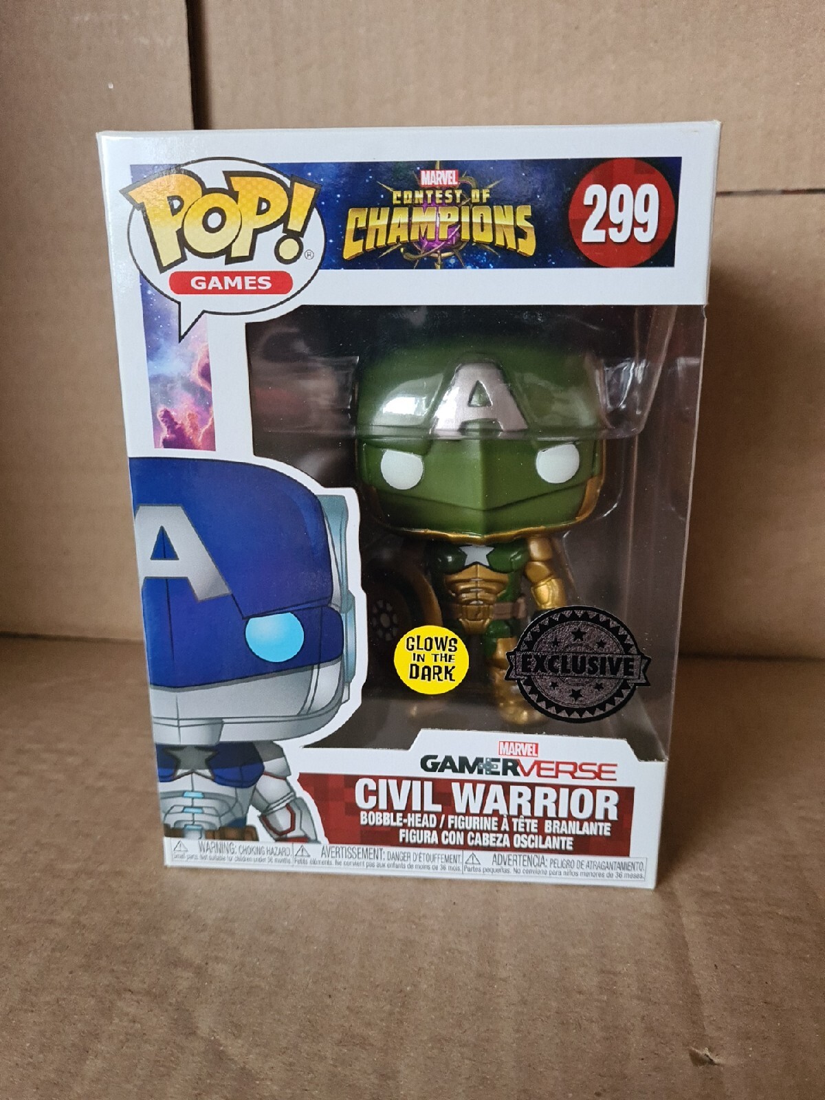 En Oferta Funko Pop! Vinilo Marvel Champions Civil Warrior Glow In The Dark Exclusivo #299