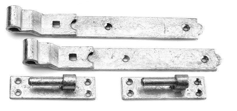 Eliza Tinsley Cranked Bands Gate Hinges Heavy Duty Hook and Band set Galvanised