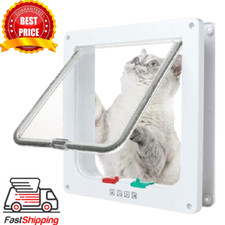 4-Way Safe Lockable Cat Door Weatherproof Door Flap Pet Cat For Interior  Exter