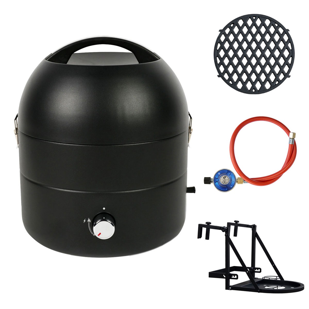 TAINO Grill-to-Go Gasgrill Gasregler Schlauch Gussrost Gussplatte Halterung