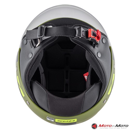 Casco Demi Jet GIVI 10.7 Mini J Verde Nero Opaco Taglia Size M - Foto 4 di 11