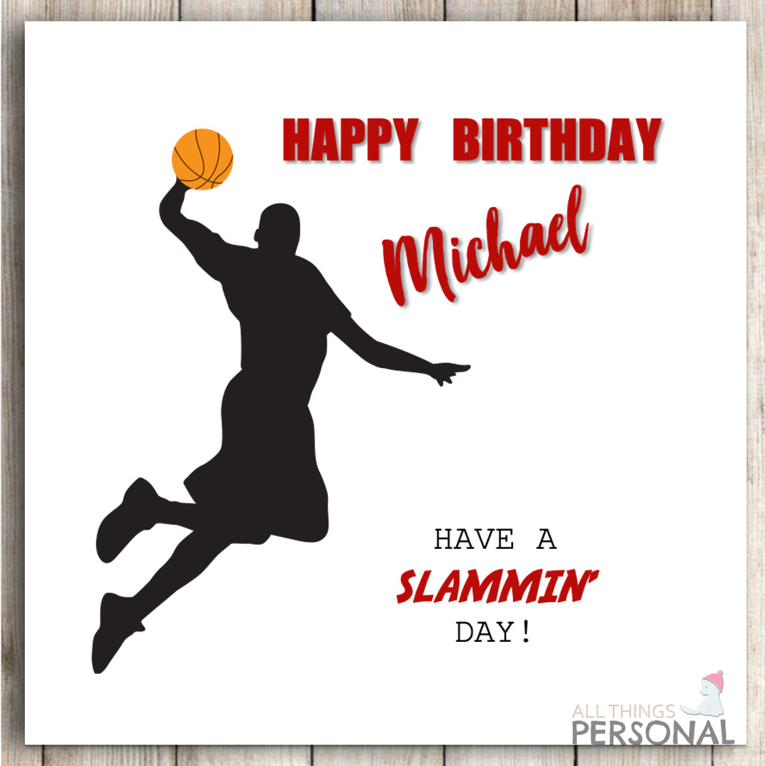 Personalised Basketball Birthday Card Grandson Son Brother Dad Uncle Nephew