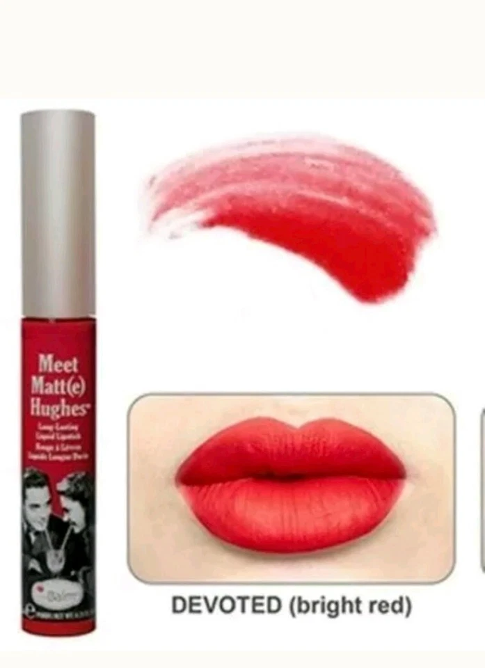 Batom líquido The Balm Meet Matte Hughes 7,4 ml dedicado vermelho brilhante TheBalm novo - Imagem 4 de 4