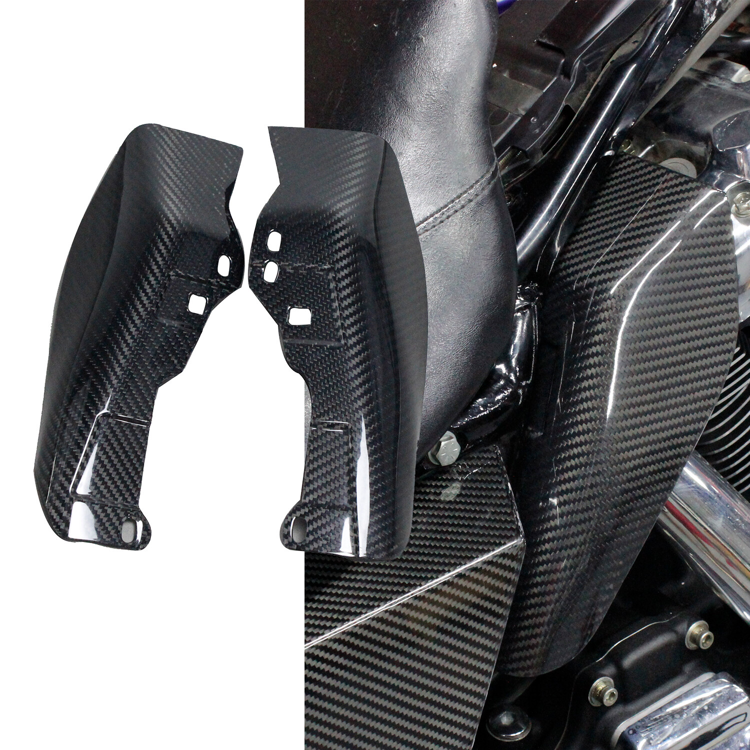 Carbon Fiber Mid Frame Air Deflector Trim Cover for Harley FLHR FLTRX FLHX FLH