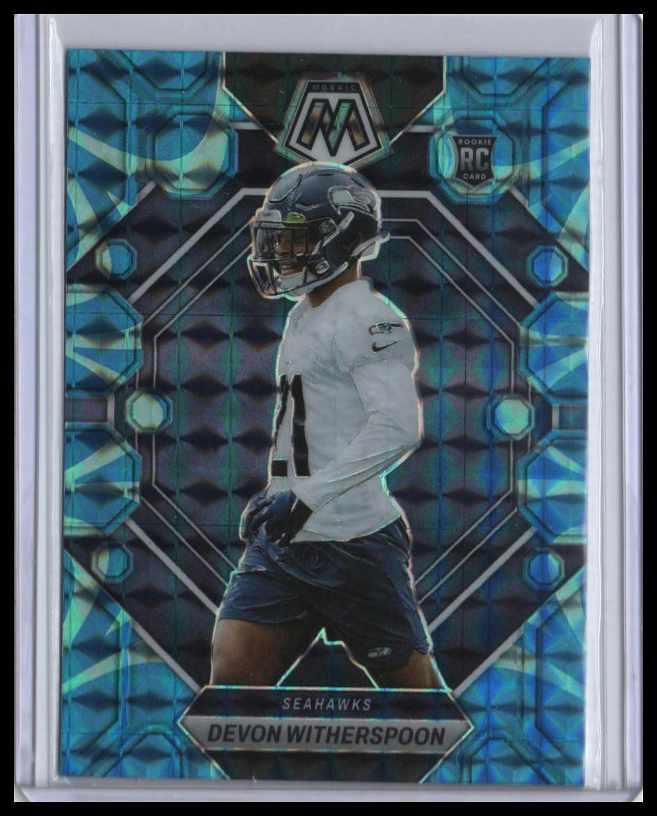 2023 Panini Mosaic Devon Witherspoon Reactive Blue Mosaic #313 Rookie