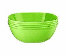 4pk Plastic Cereal Bowls Coloured Square Breakfast Oatmeal Soup Bowls Picnic