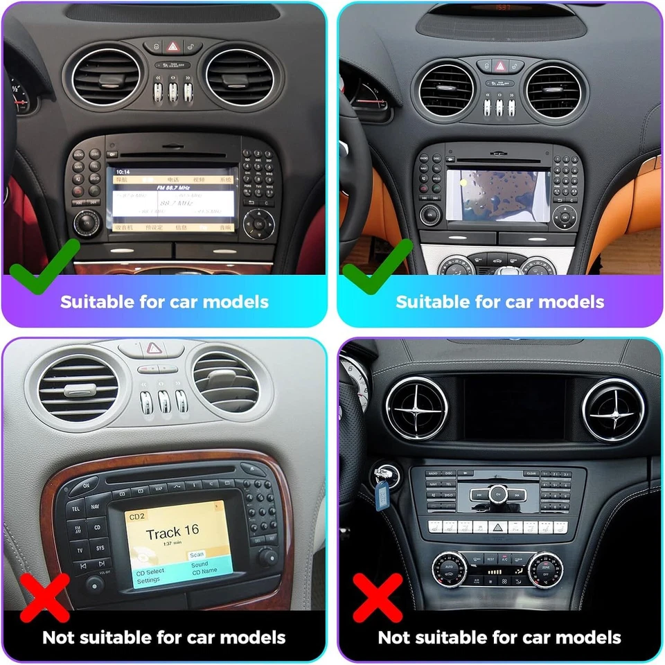 Radio estéreo de coche 9" 4+64G para Mercedes-Benz SL R230 SL350 SL500 2005-2012 NAVEGACIÓN Foto 4 de 4